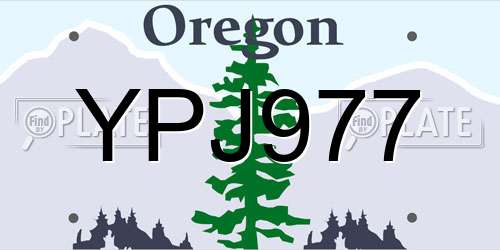 YPJ977 Oregon License Plate