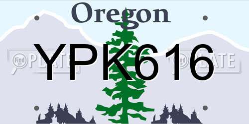 YPK616 Oregon License Plate