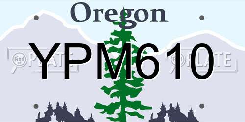 YPM610 Oregon License Plate
