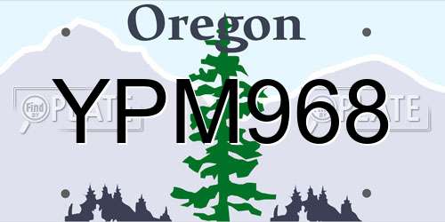 YPM968 Oregon License Plate