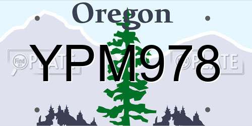 YPM978 Oregon License Plate