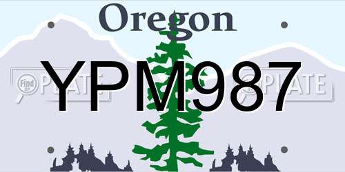 YPM987 Oregon License Plate