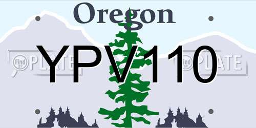 YPV110 Oregon License Plate