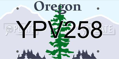 YPV258 Oregon License Plate