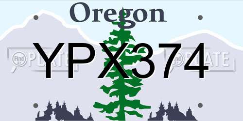YPX374 Oregon License Plate