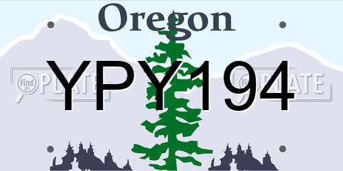 YPY194 Oregon License Plate