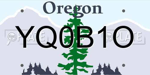 YQ0B1O Oregon License Plate