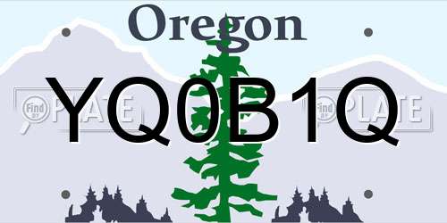 YQ0B1Q Oregon License Plate