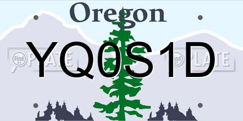 YQ0S1D Oregon License Plate