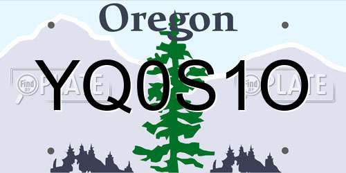 YQ0S1O Oregon License Plate