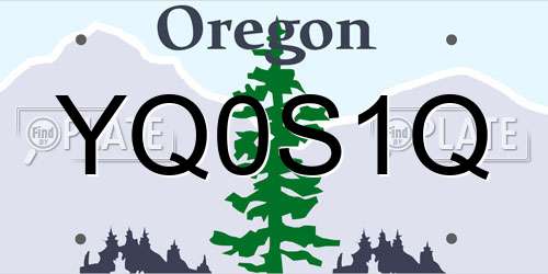 YQ0S1Q Oregon License Plate