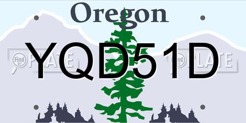 YQD51D Oregon License Plate