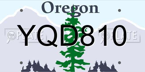 YQD810 Oregon License Plate