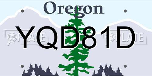 YQD81D Oregon License Plate