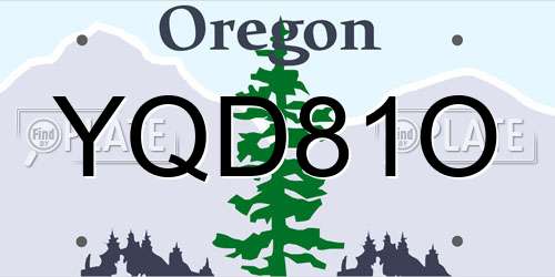 YQD81O Oregon License Plate