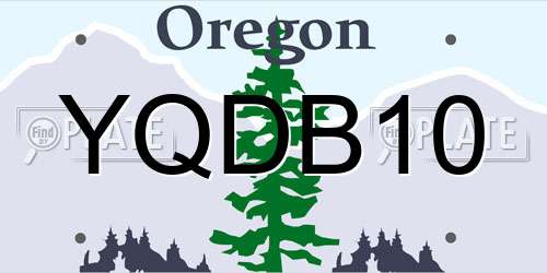 YQDB10 Oregon License Plate