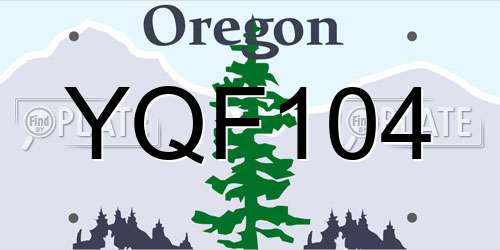 YQF104 Oregon License Plate