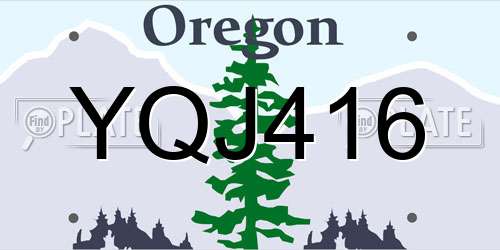 YQJ416 Oregon License Plate