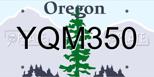 YQM350 Oregon License Plate