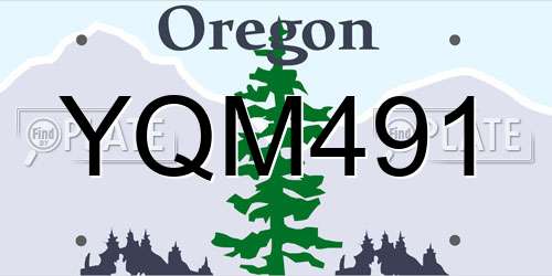 YQM491 Oregon License Plate