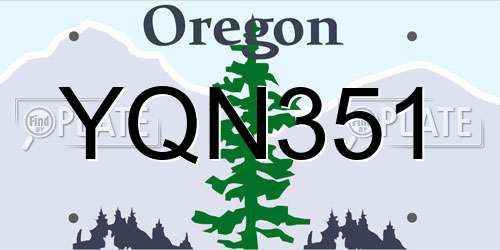 YQN351 Oregon License Plate
