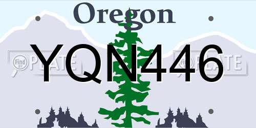 YQN446 Oregon License Plate
