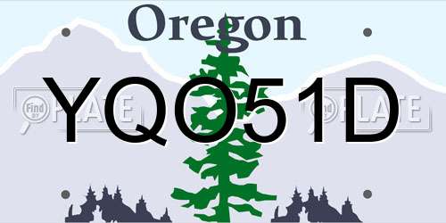 YQO51D Oregon License Plate