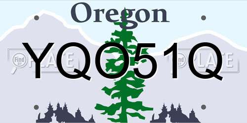 YQO51Q Oregon License Plate