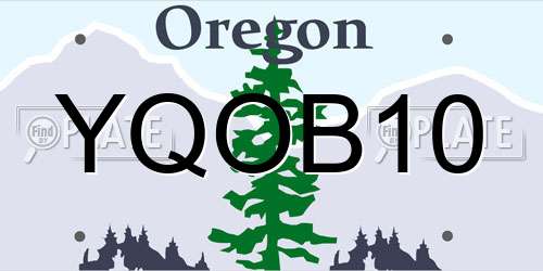 YQOB10 Oregon License Plate