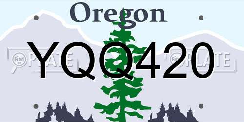 YQQ420 Oregon License Plate