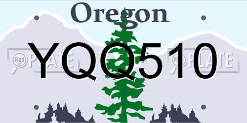 YQQ510 Oregon License Plate