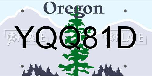 YQQ81D Oregon License Plate