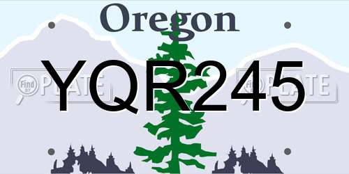 YQR245 Oregon License Plate