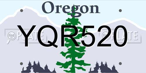 YQR520 Oregon License Plate