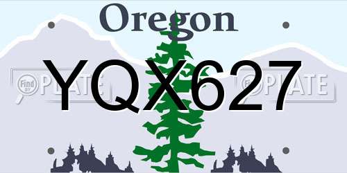 YQX627 Oregon License Plate