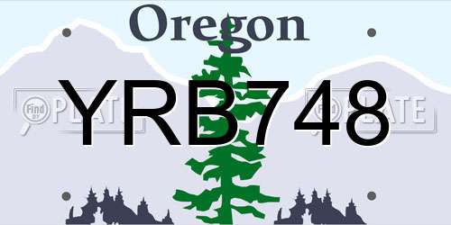 YRB748 Oregon License Plate