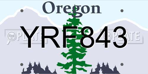 YRF843 Oregon License Plate