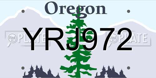 YRJ972 Oregon License Plate