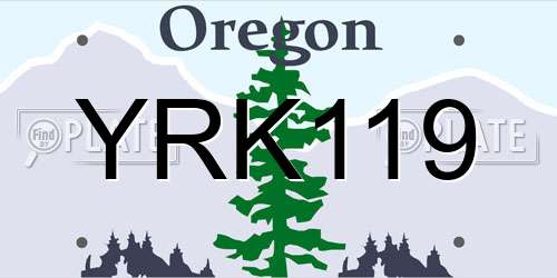 YRK119 Oregon License Plate