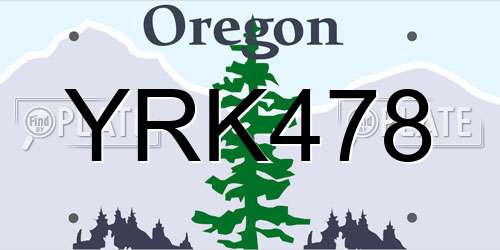 YRK478 Oregon License Plate