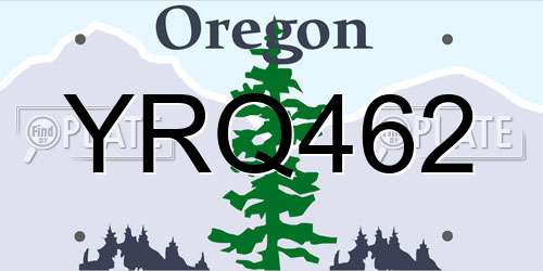 YRQ462 Oregon License Plate