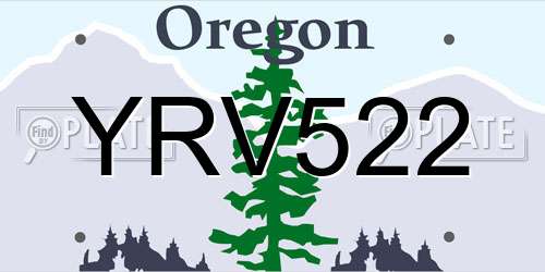 YRV522 Oregon License Plate