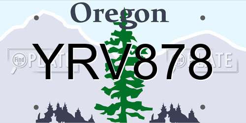 YRV878 Oregon License Plate