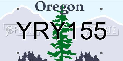YRY155 Oregon License Plate