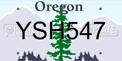 YSH547 Oregon License Plate