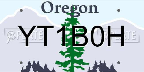 YT1B0H Oregon License Plate