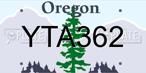 YTA362 Oregon License Plate