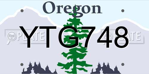 YTG748 Oregon License Plate