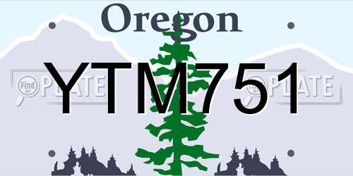 YTM751 Oregon License Plate