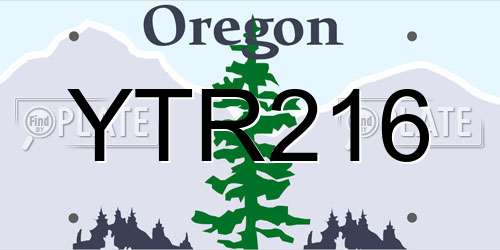 YTR216 Oregon License Plate
